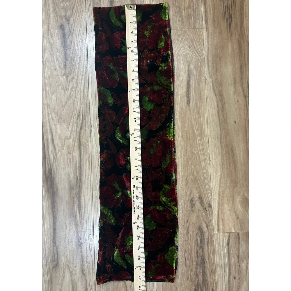 VTG Accessory Street Scarf Womens Moody Floral Velvet Burnout Silk Blend Devore